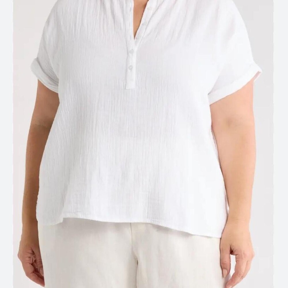 Caslon Cotton Gauze Popover Top 13 D 9